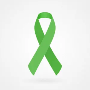 A mental health awareness ribbon