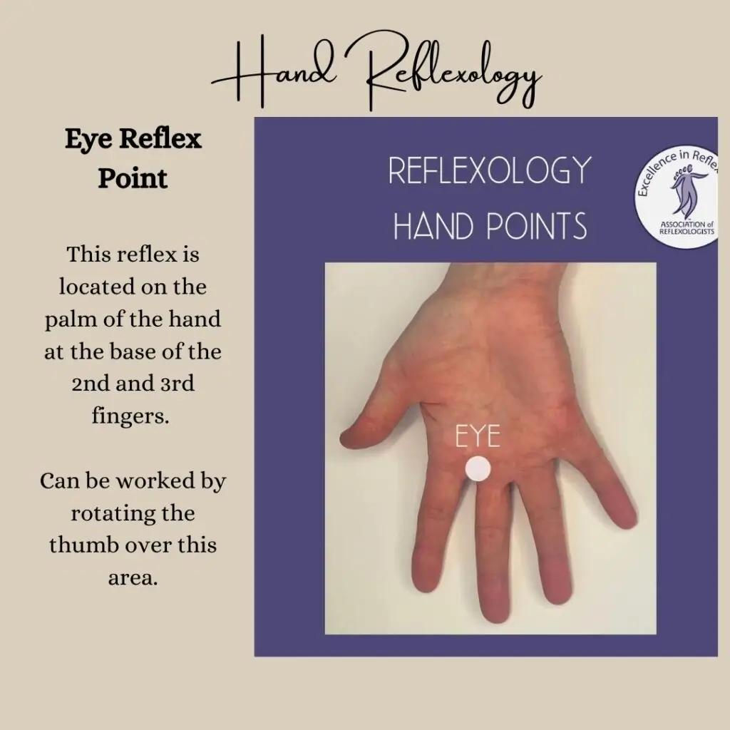 Eye reflex point on a foot map