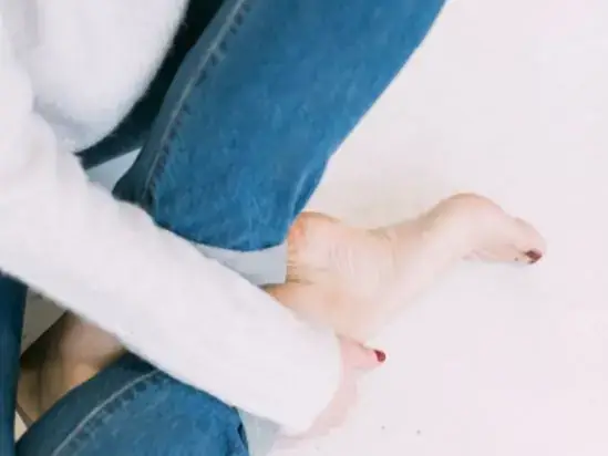 Feet and hands prepared for reflexology